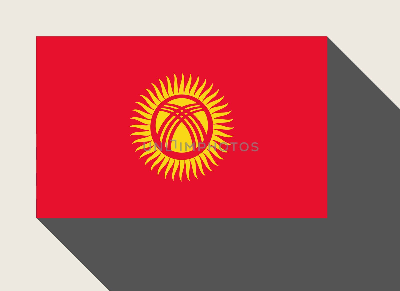 Kyrgyzstan flag in flat web design style.