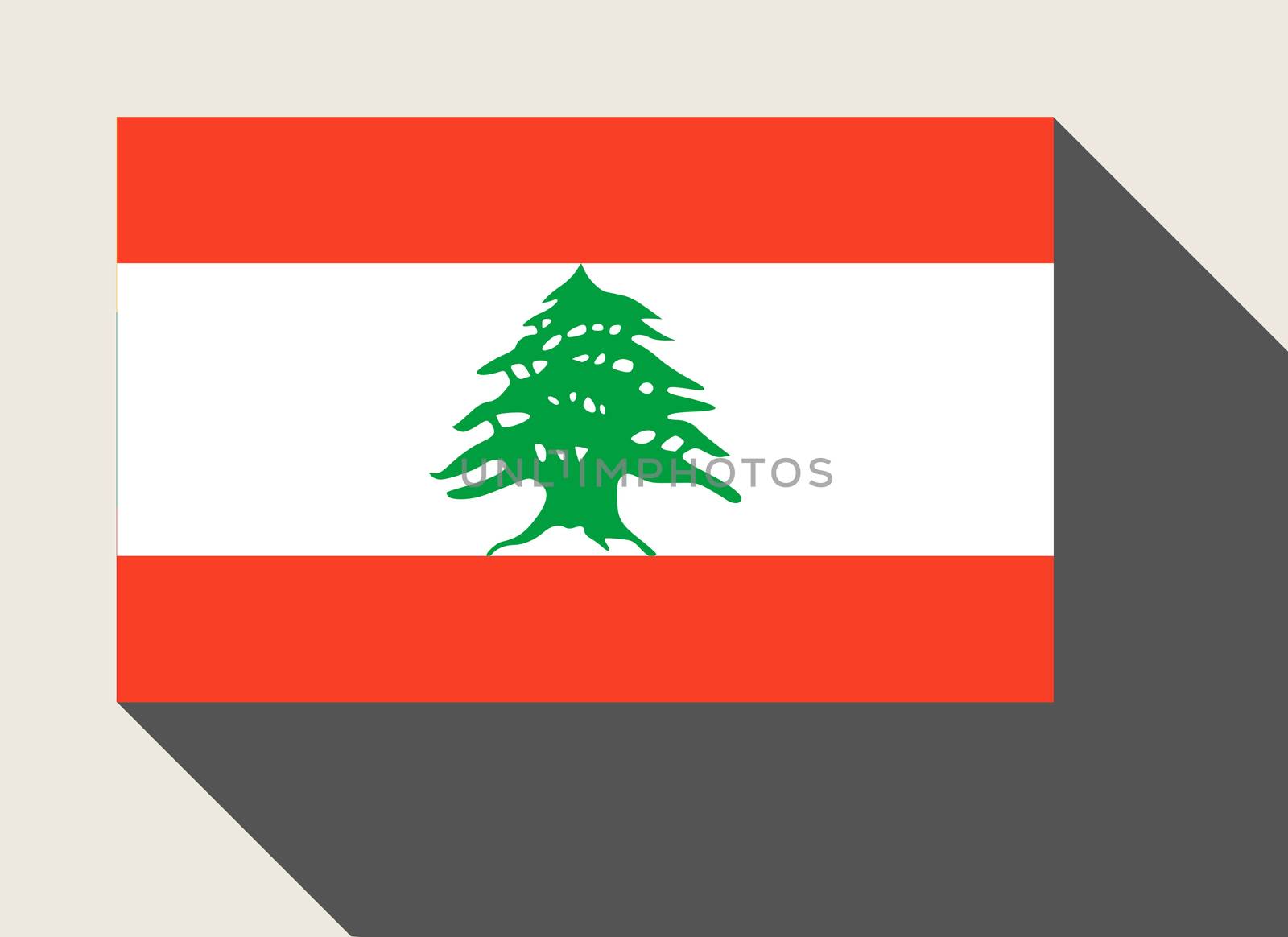 Lebanon flag in flat web design style.