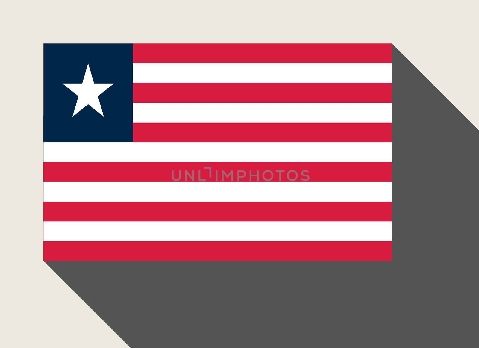 Liberia flag in flat web design style.