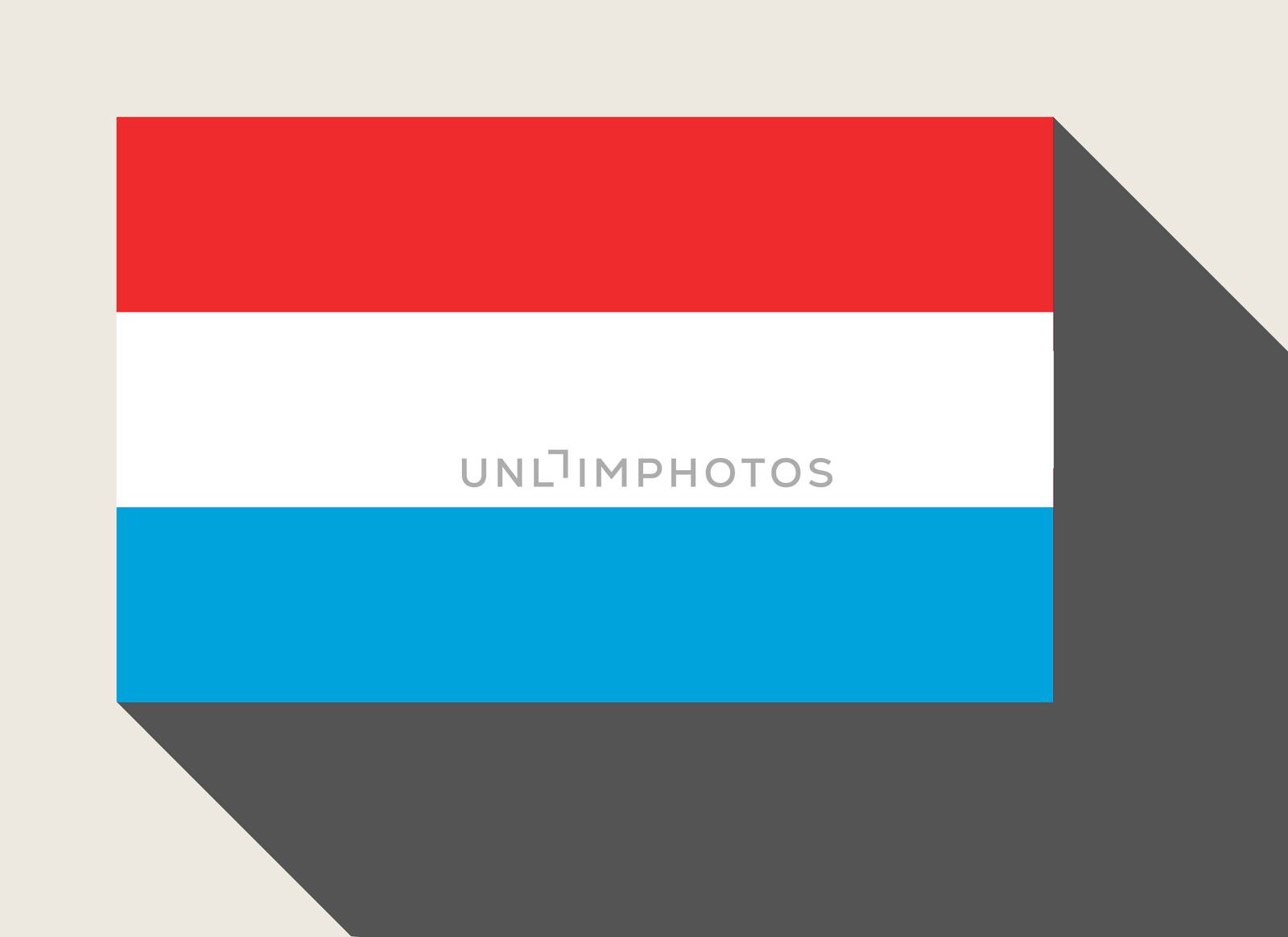 Luxembourg flag in flat web design style.