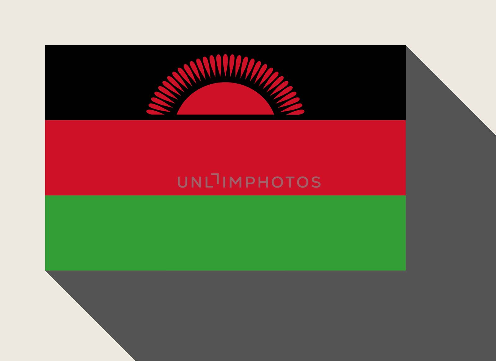 Malawi flag in flat web design style.