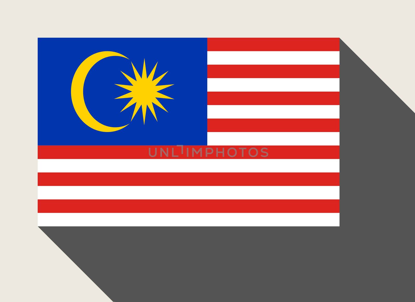 Malaysia flag in flat web design style.