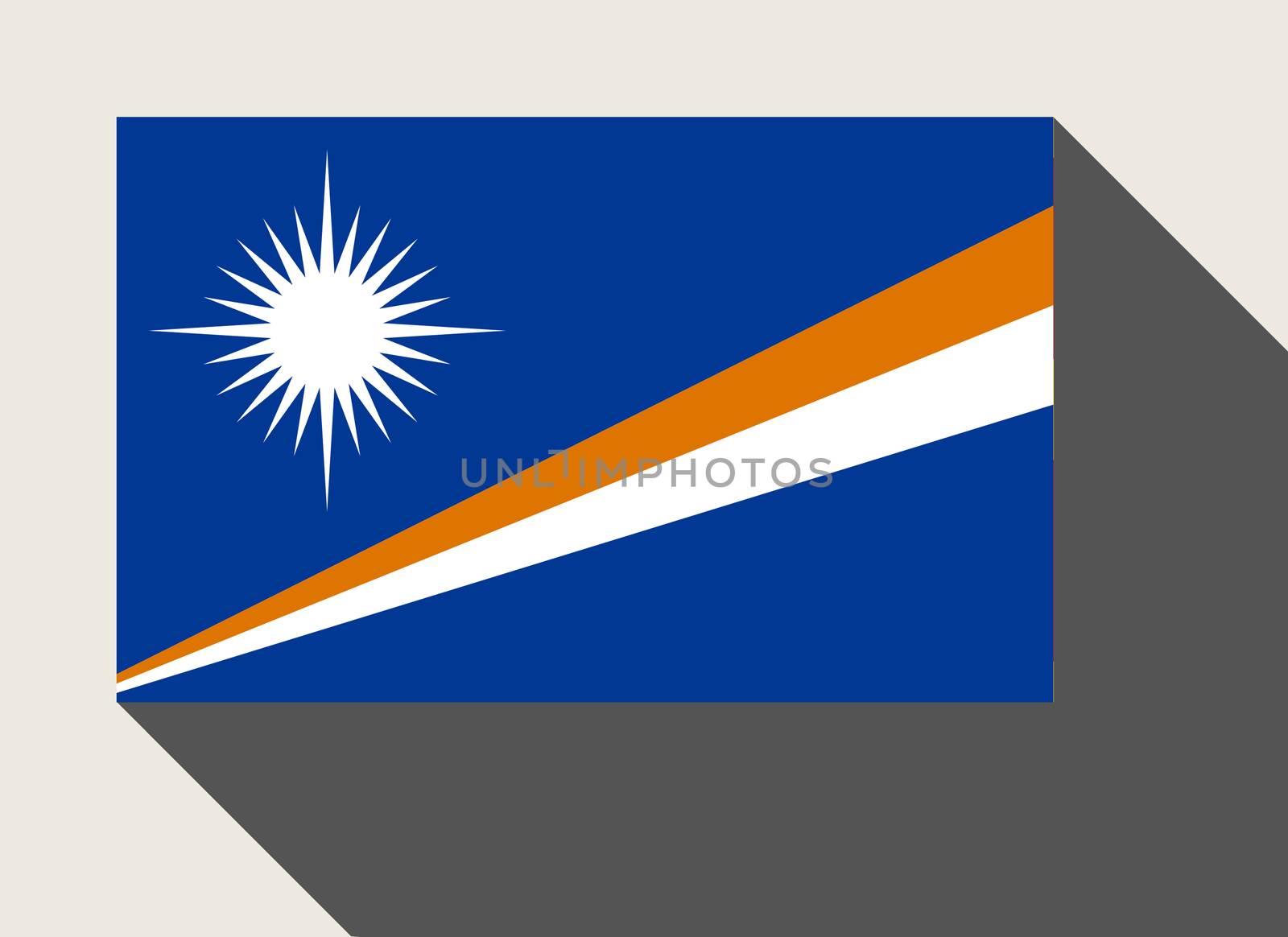 Marshall Islands flag in flat web design style.