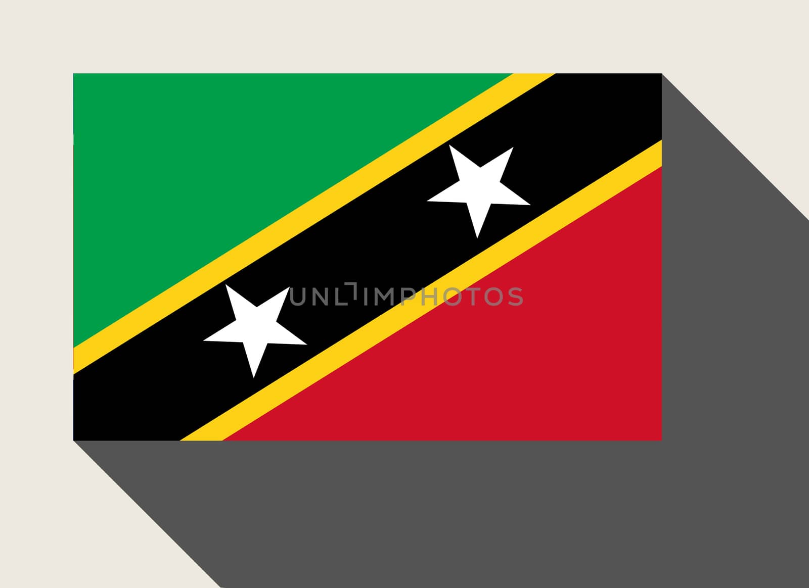 St Kitts and Nevis flag in flat web design style.
