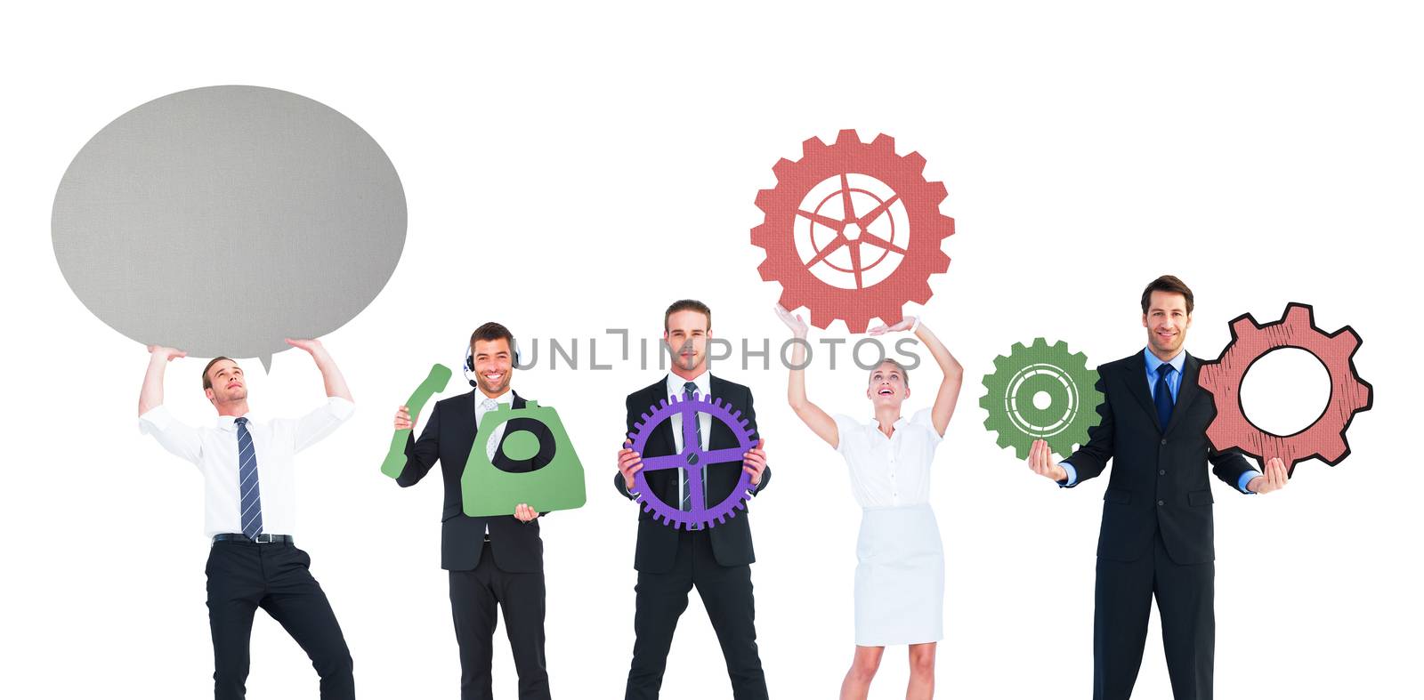 Business people with coloured icons by Wavebreakmedia