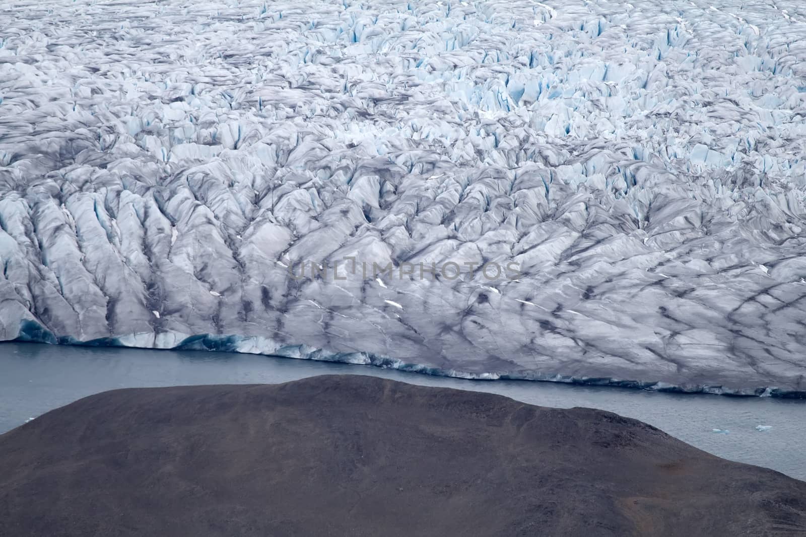 frontal wall of a glacier of Nansen. Northern island of Novaya Zemlya