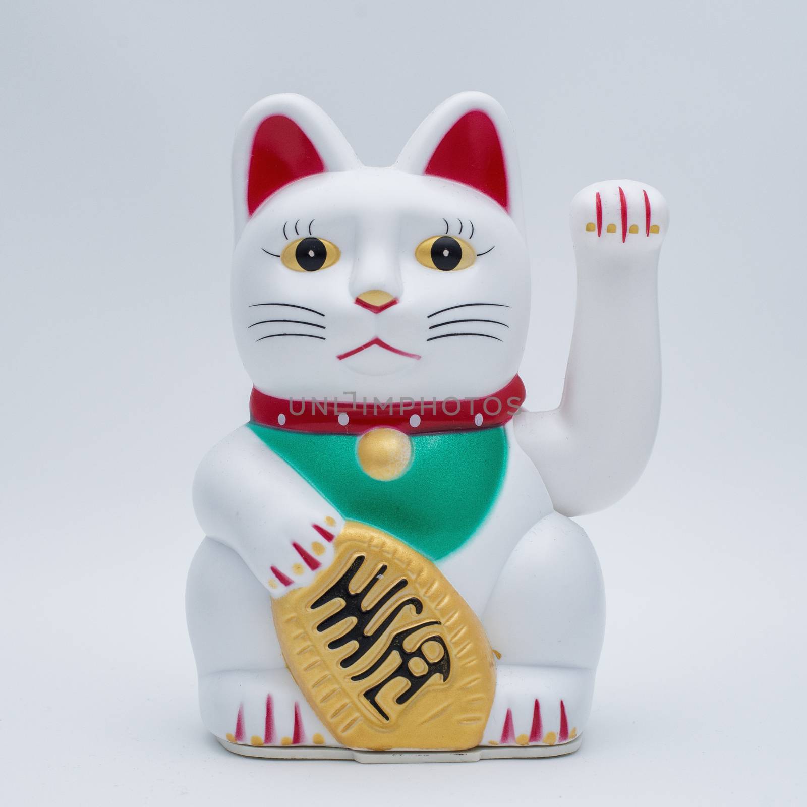 Isolated fortune or lucky cat with clipping path in jpg.