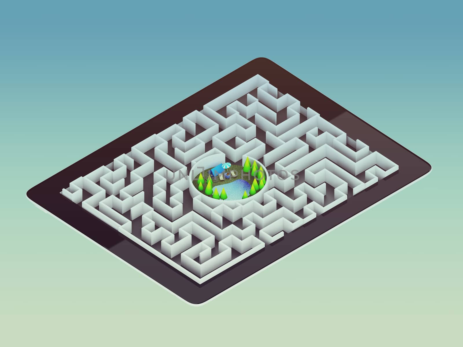 Maze Strategy Success Solution Determination Direction Concept, art
