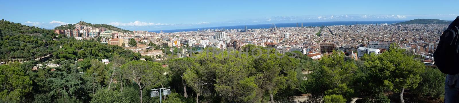 Panoramic view of Barcelona (Spain) from Park Guell