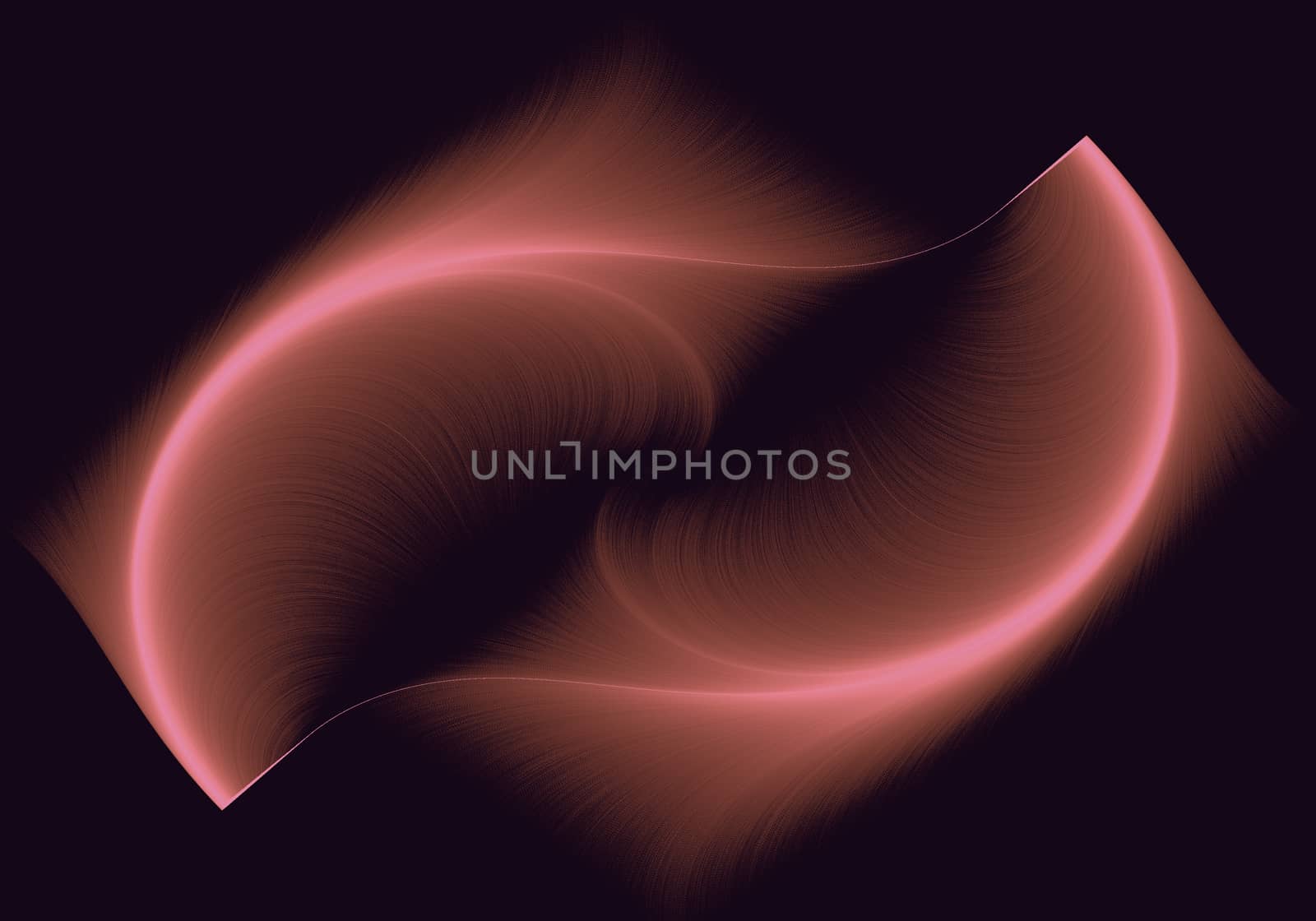 Fractal image on a black background depict colorful drawings in the form of beautiful feathers.