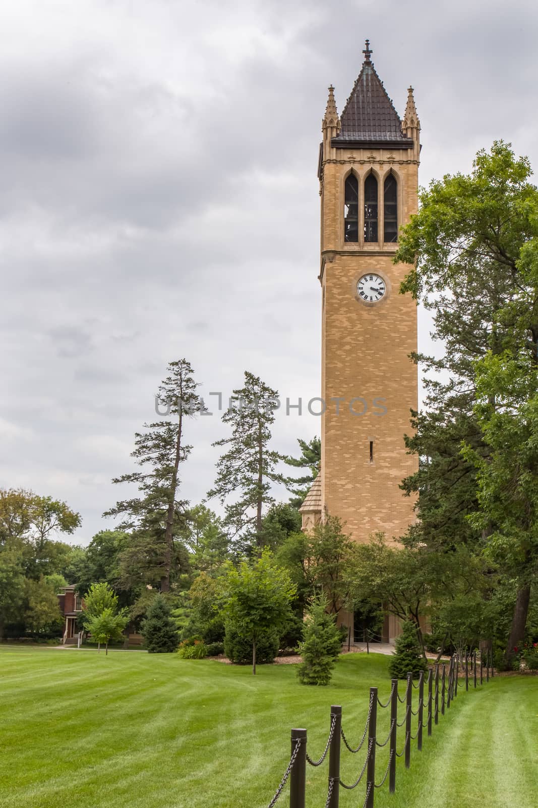 AUGUST 6, 2015: The Campanile clock tower on the campus of the University of Iowa State.