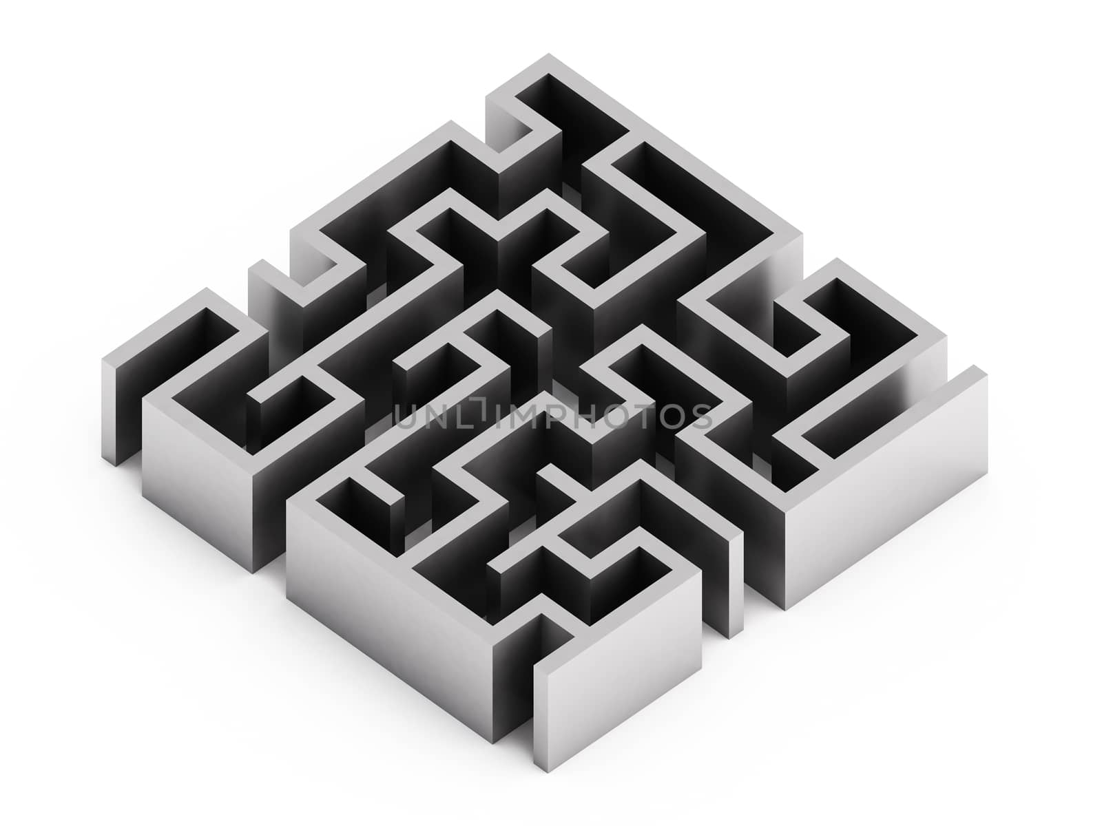 Abstract labyrinth on white background by teerawit