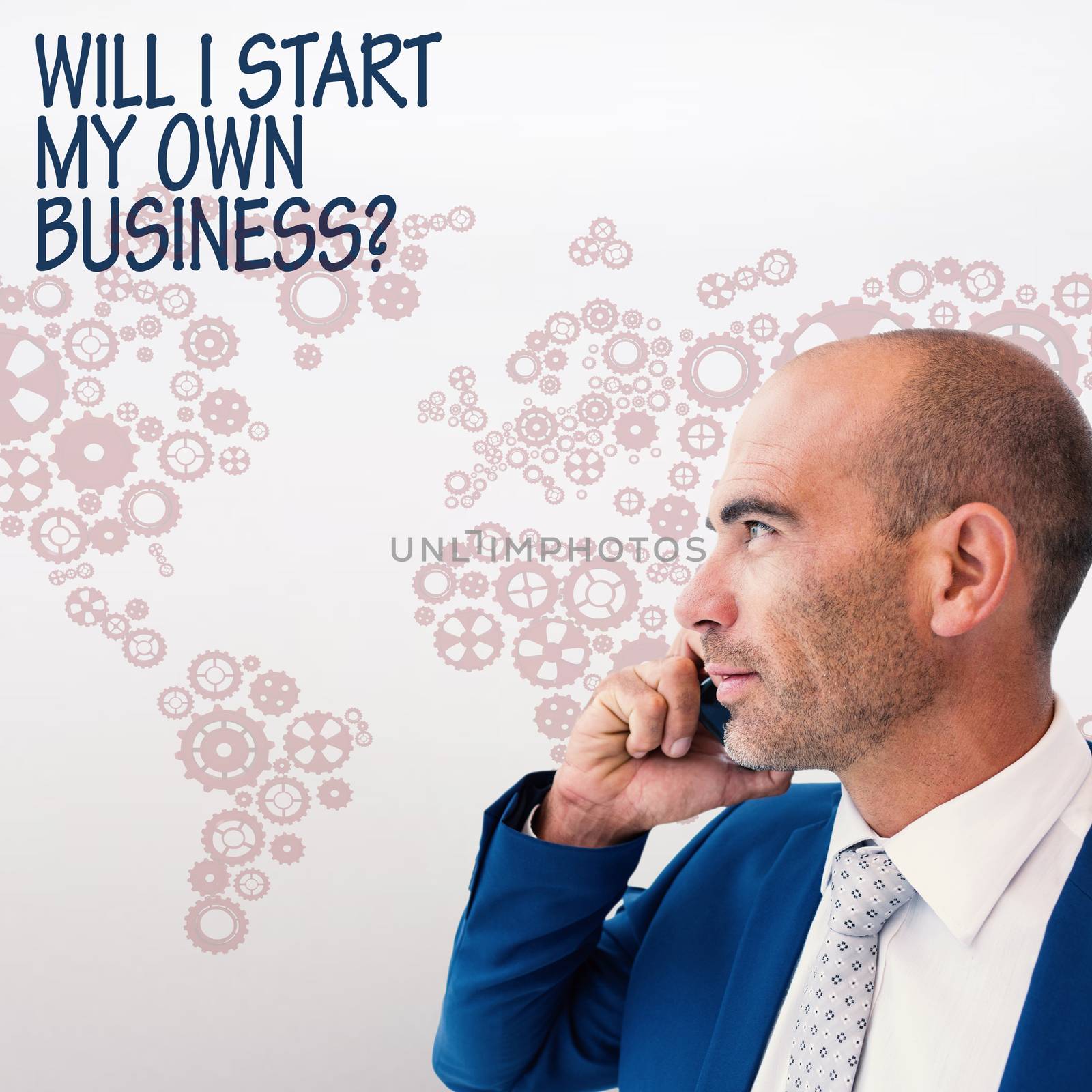 Composite image of businessman calling on the phone  by Wavebreakmedia