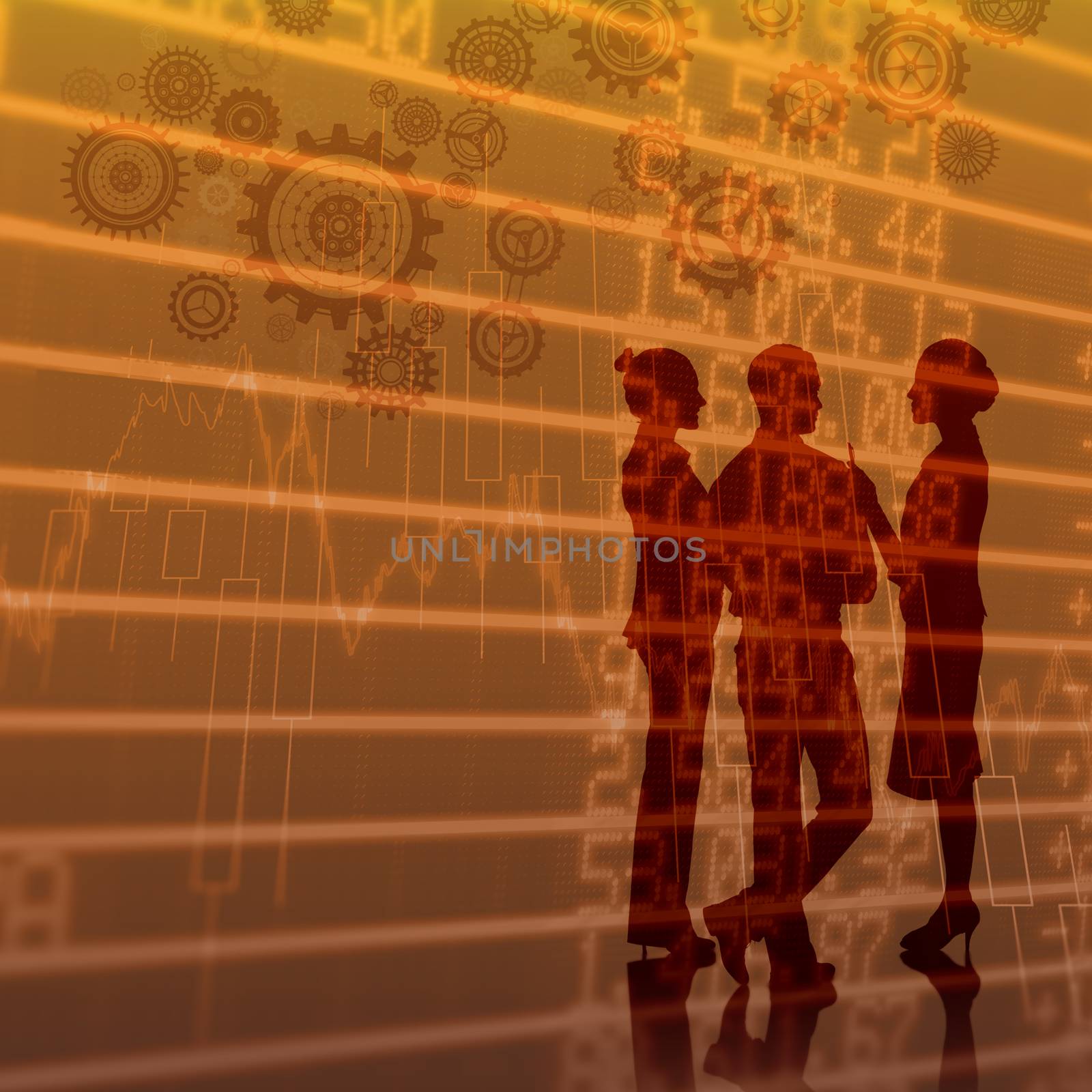 Composite image of business colleagues talking by Wavebreakmedia