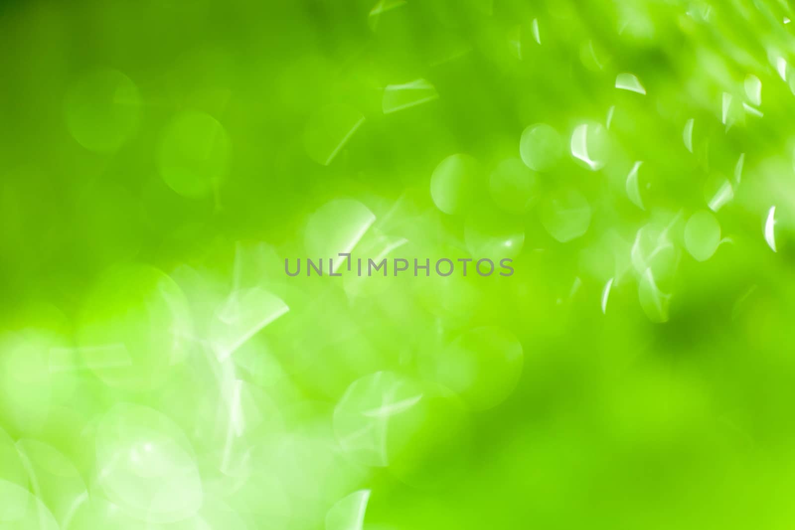 Beautiful bokeh  background - Water drops on the green banana leaf.