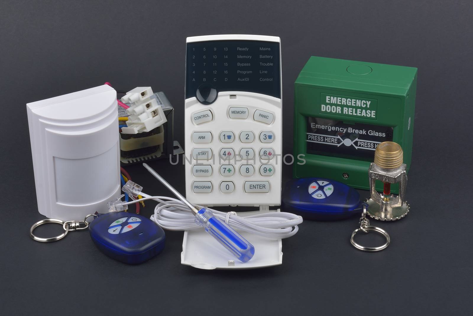 security alarm systems. Industrial or house alarm