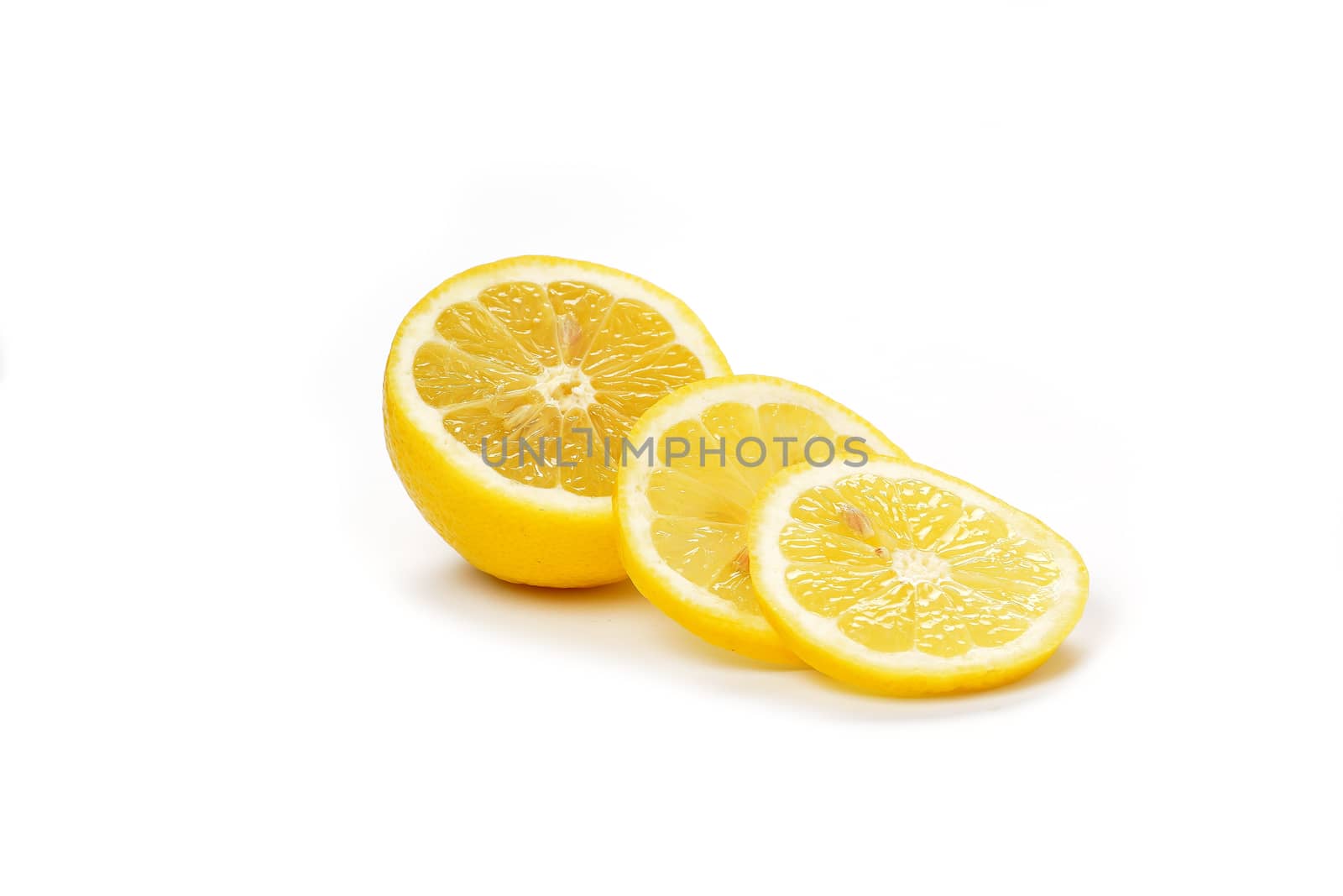 Fresh lemon on white background. Clipping Path