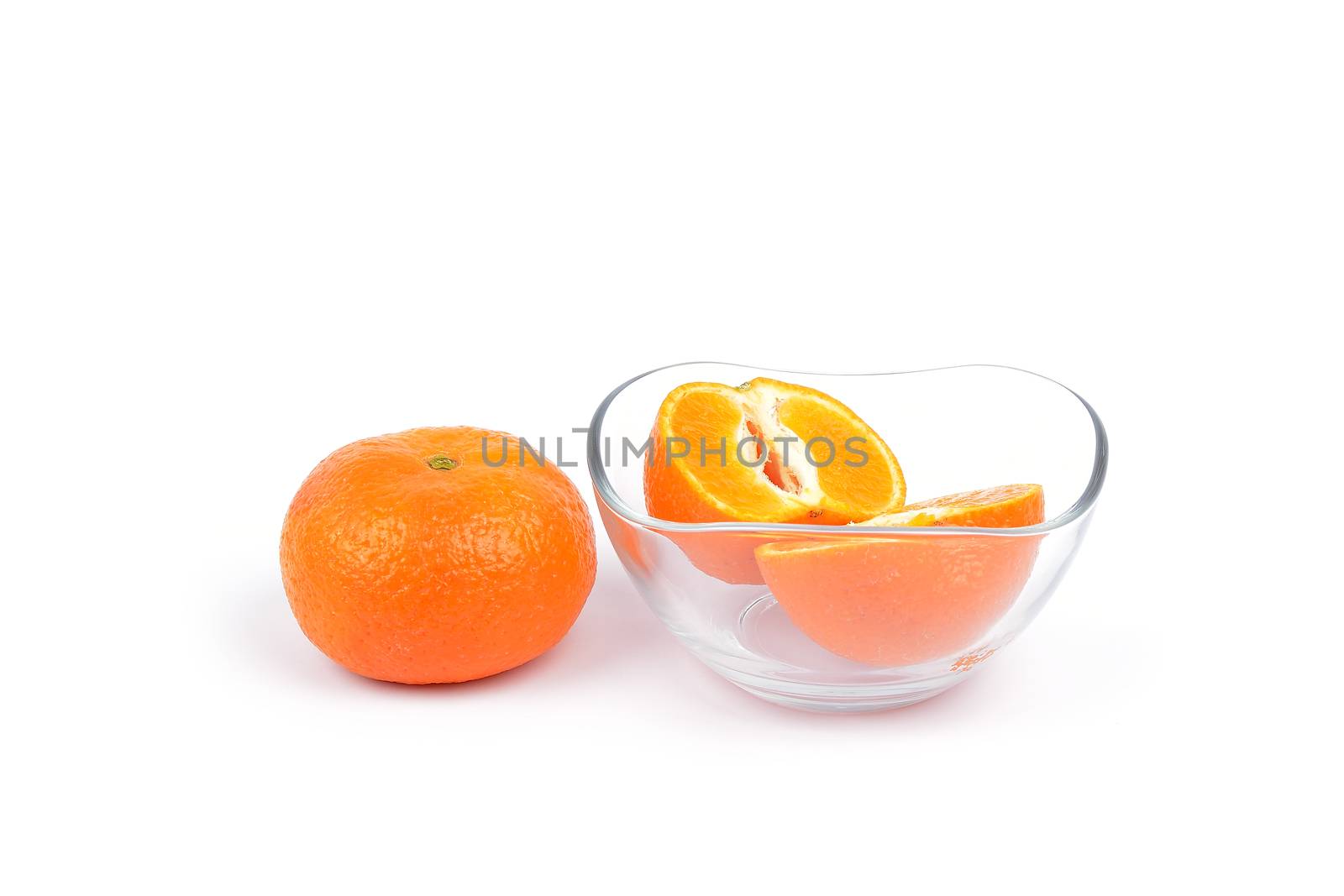 oranges on white background