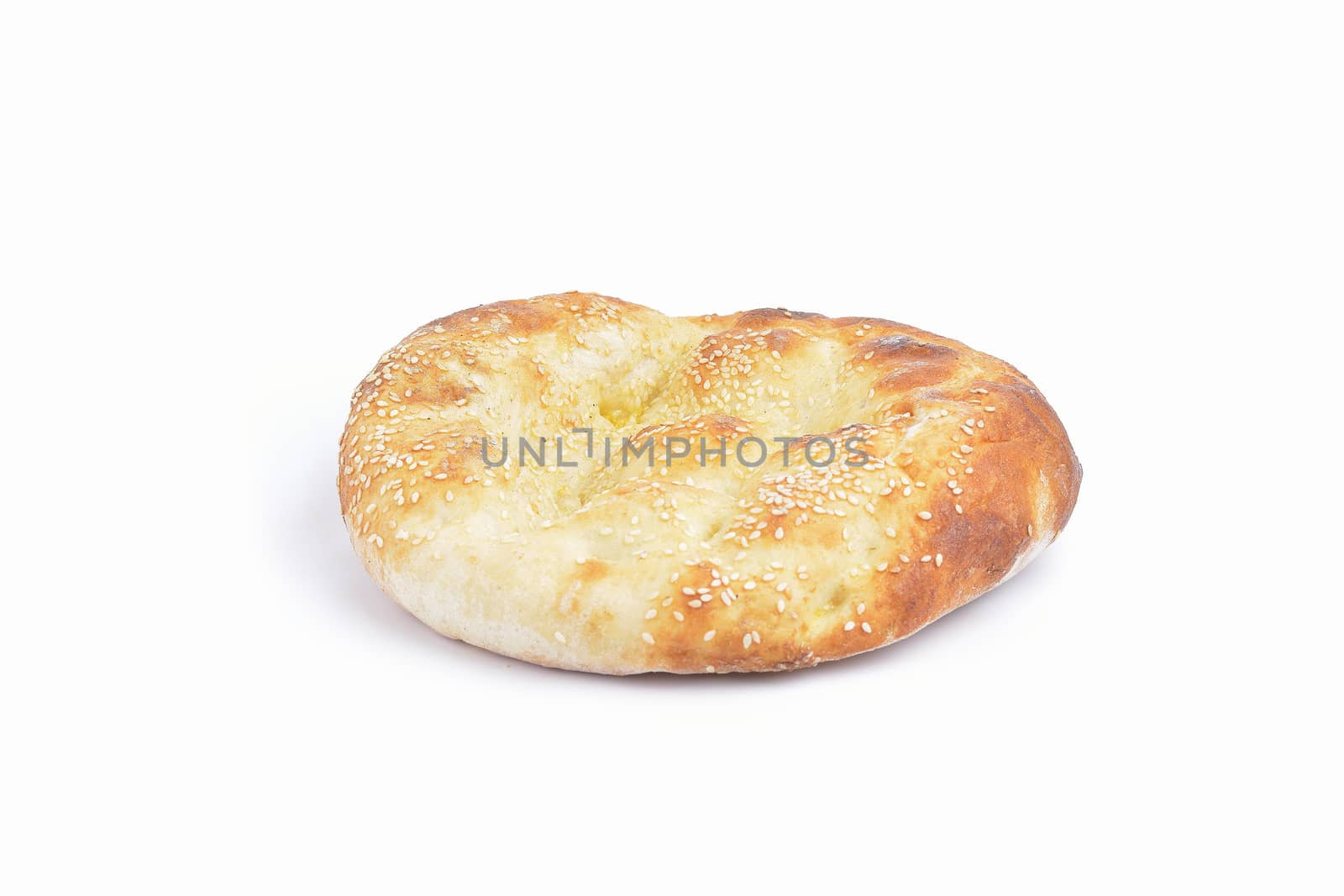 fresh homemade natural bread  on white background