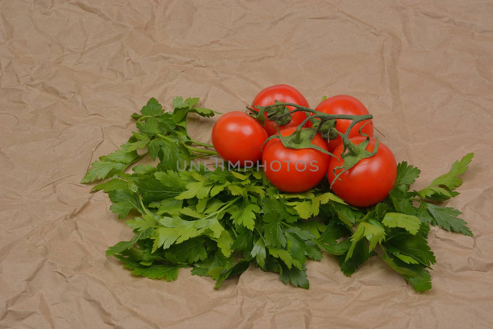 vegetables on a brown paper background by constantinhurghea
