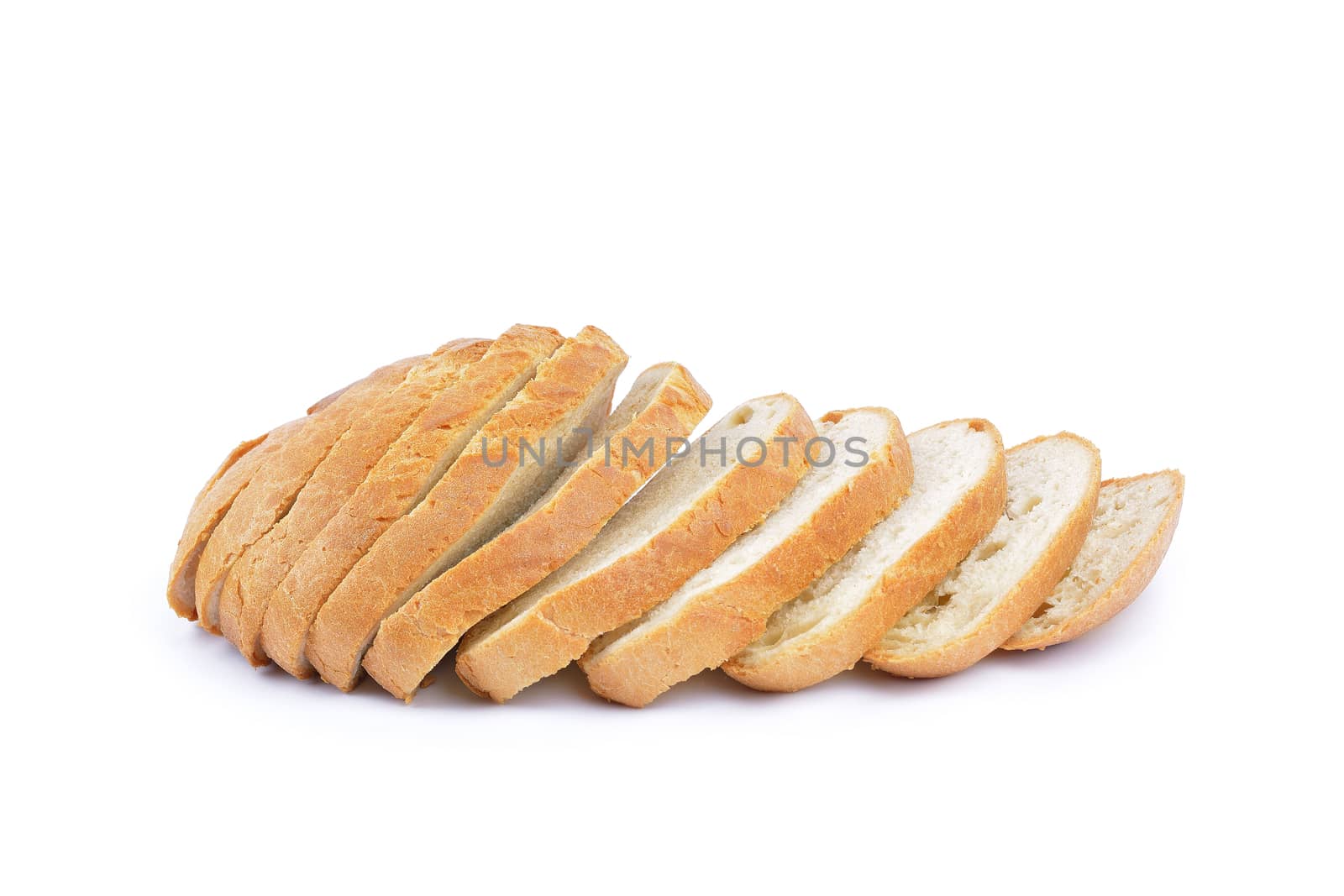 fresh baked  bread isolated on white by constantinhurghea