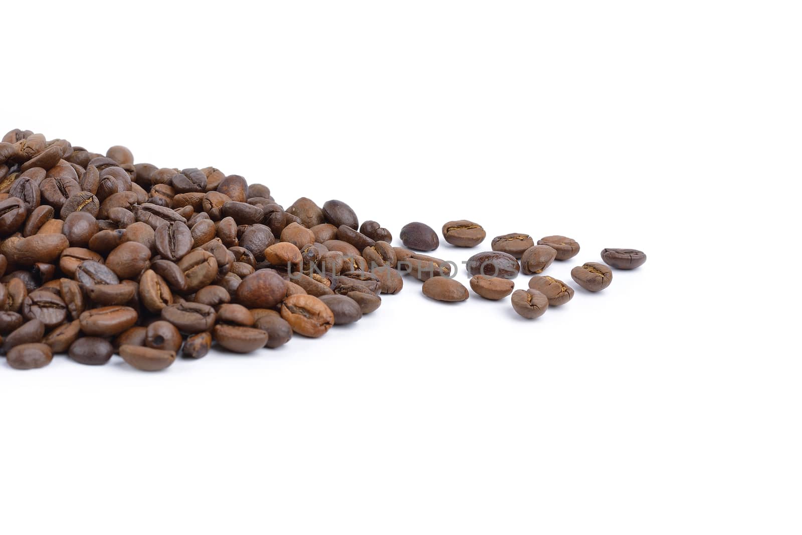 coffee beans stripes isolated in white background