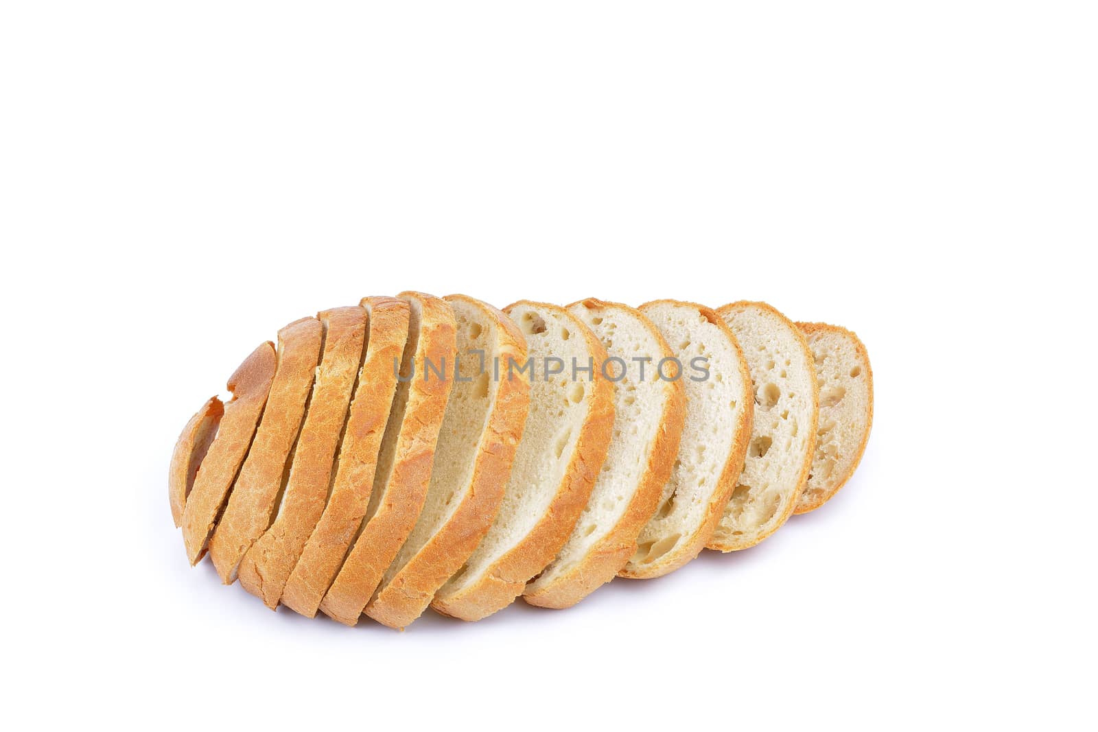 fresh baked  bread isolated on white by constantinhurghea