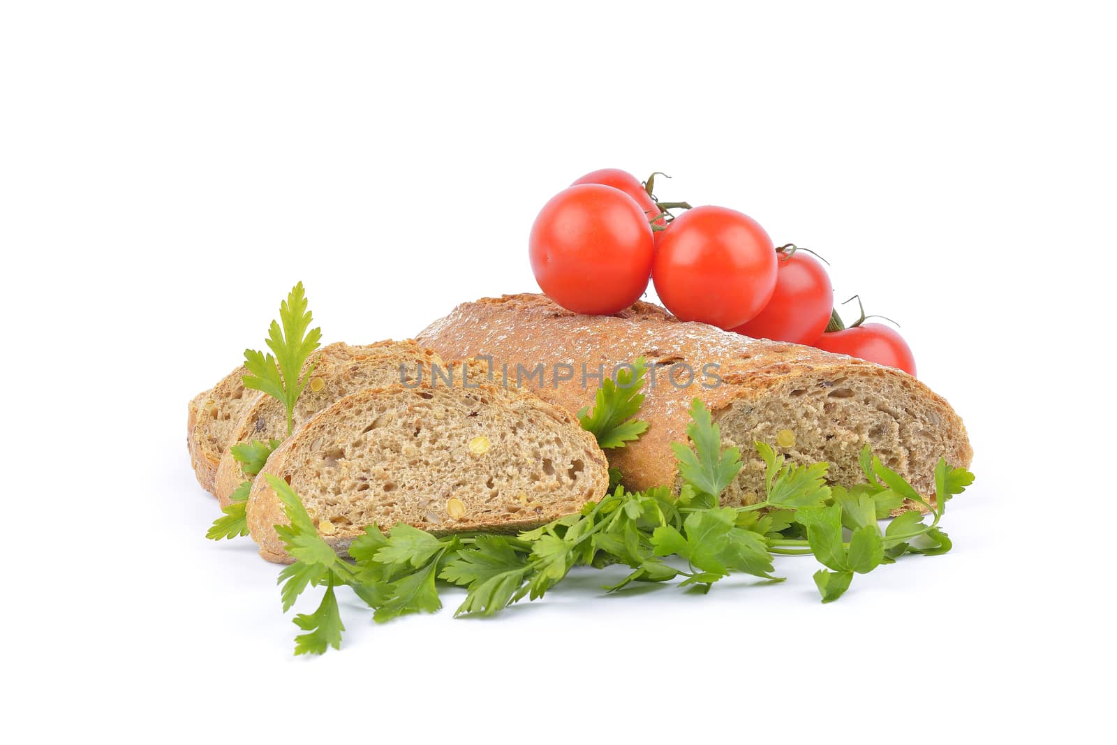 fresh bread and vegetables