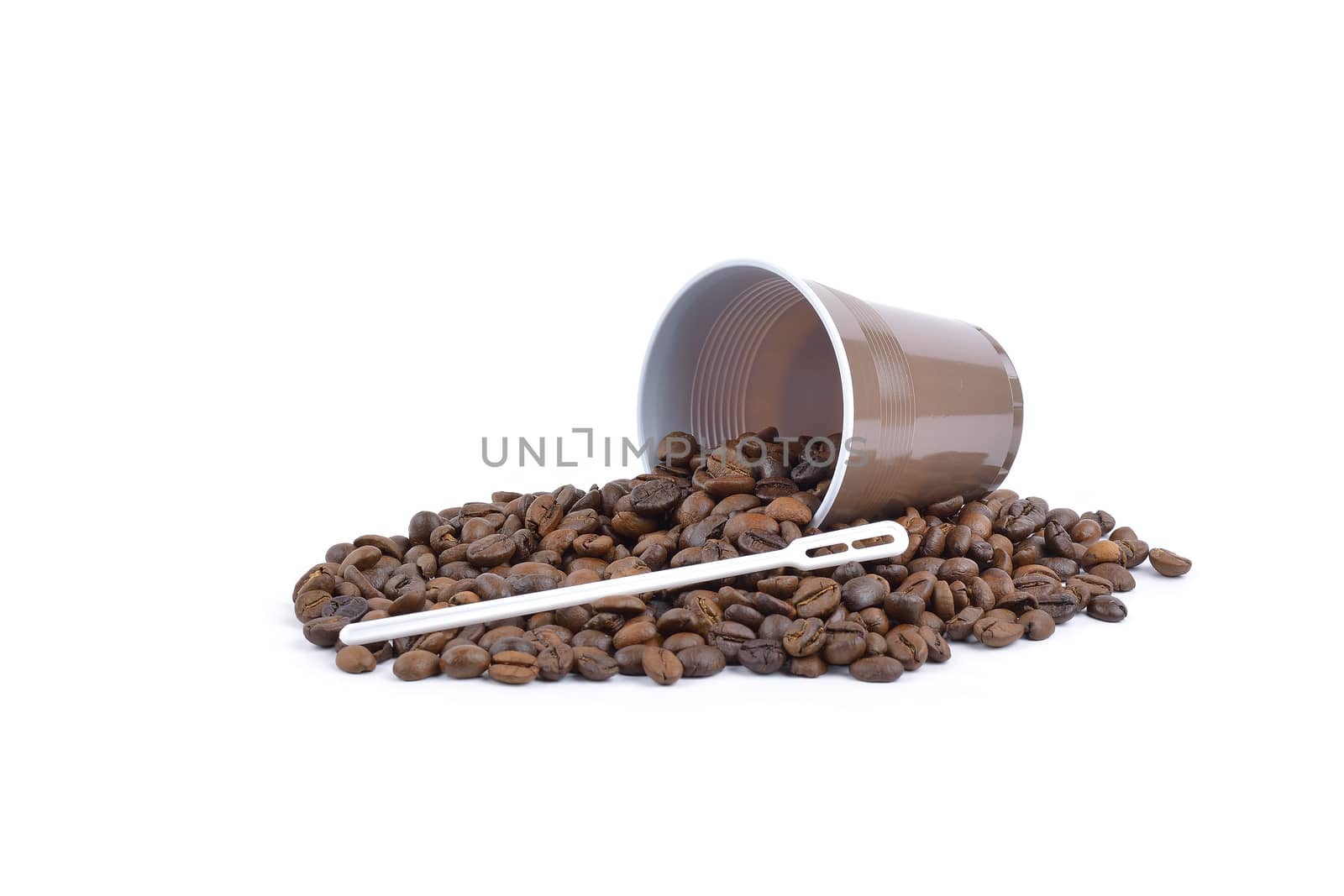 coffee beans stripes isolated in white background by constantinhurghea