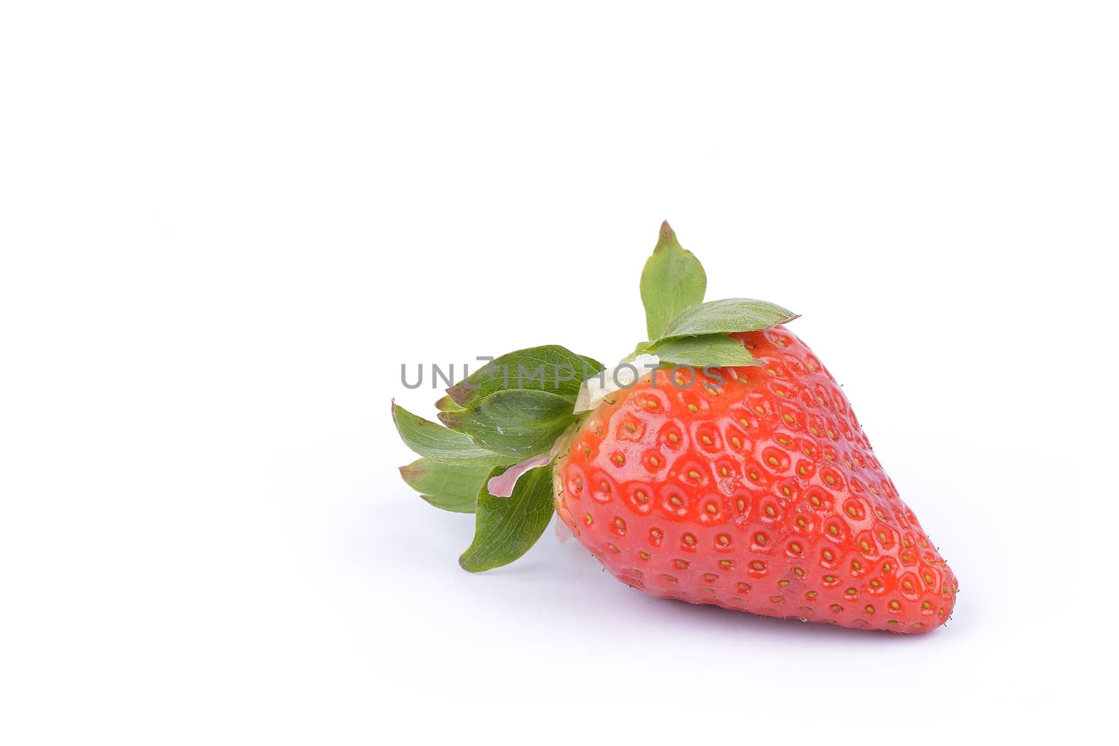 fresh raw strawberries isolated over white background