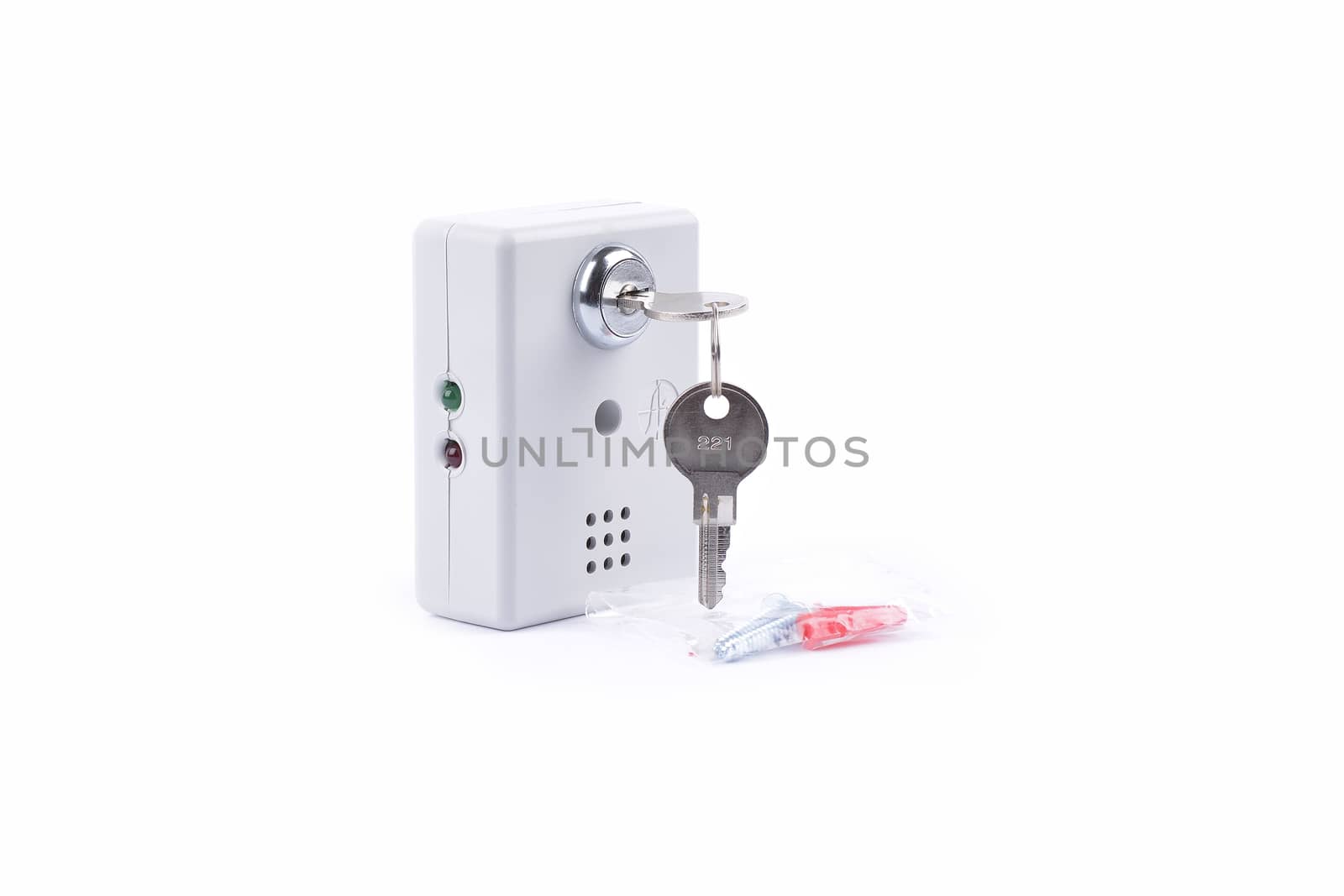 key lock on white background