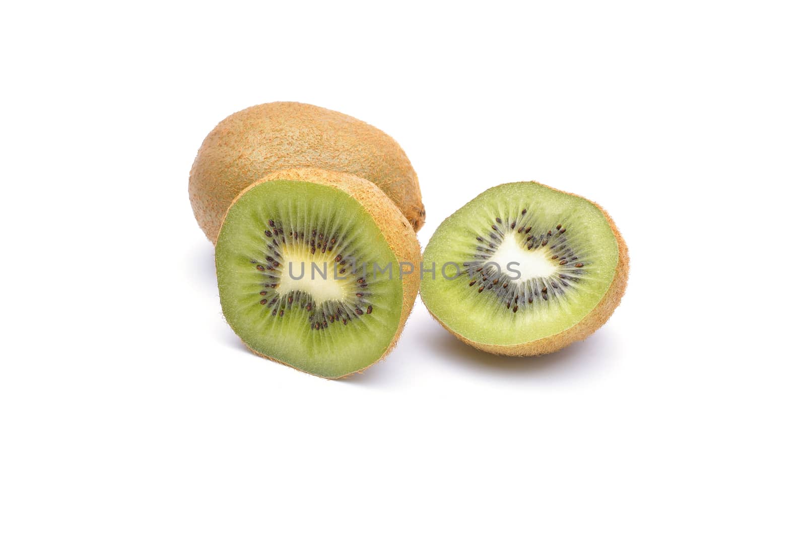 Kiwi fruit on white background