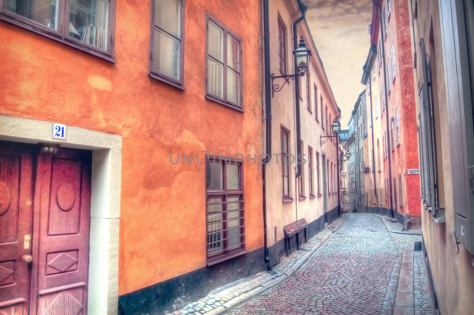 Architecture. Charming street of Stockholm.