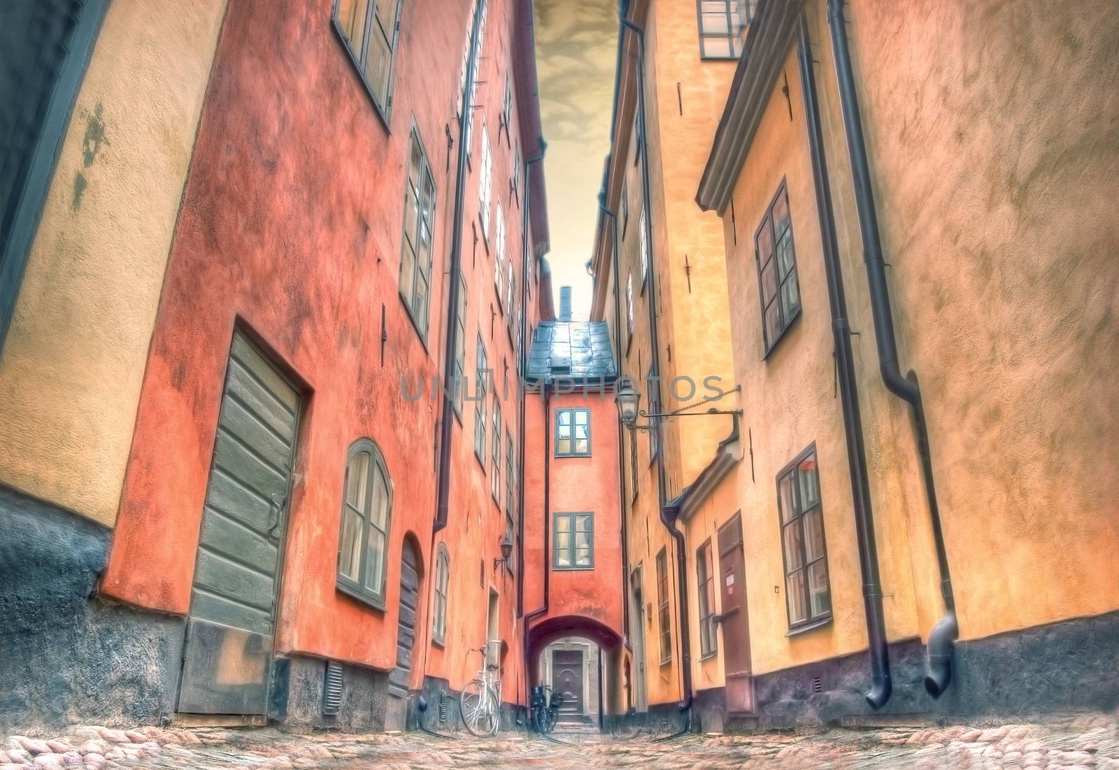 Architecture. Charming street of Stockholm.