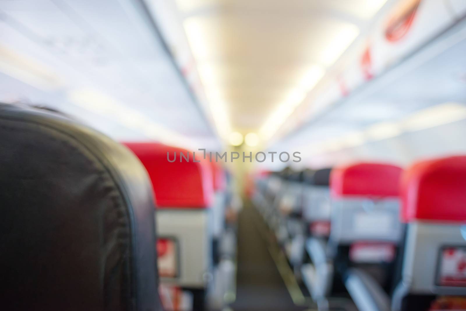 defocus interior of the passenger airplane by Yuri2012