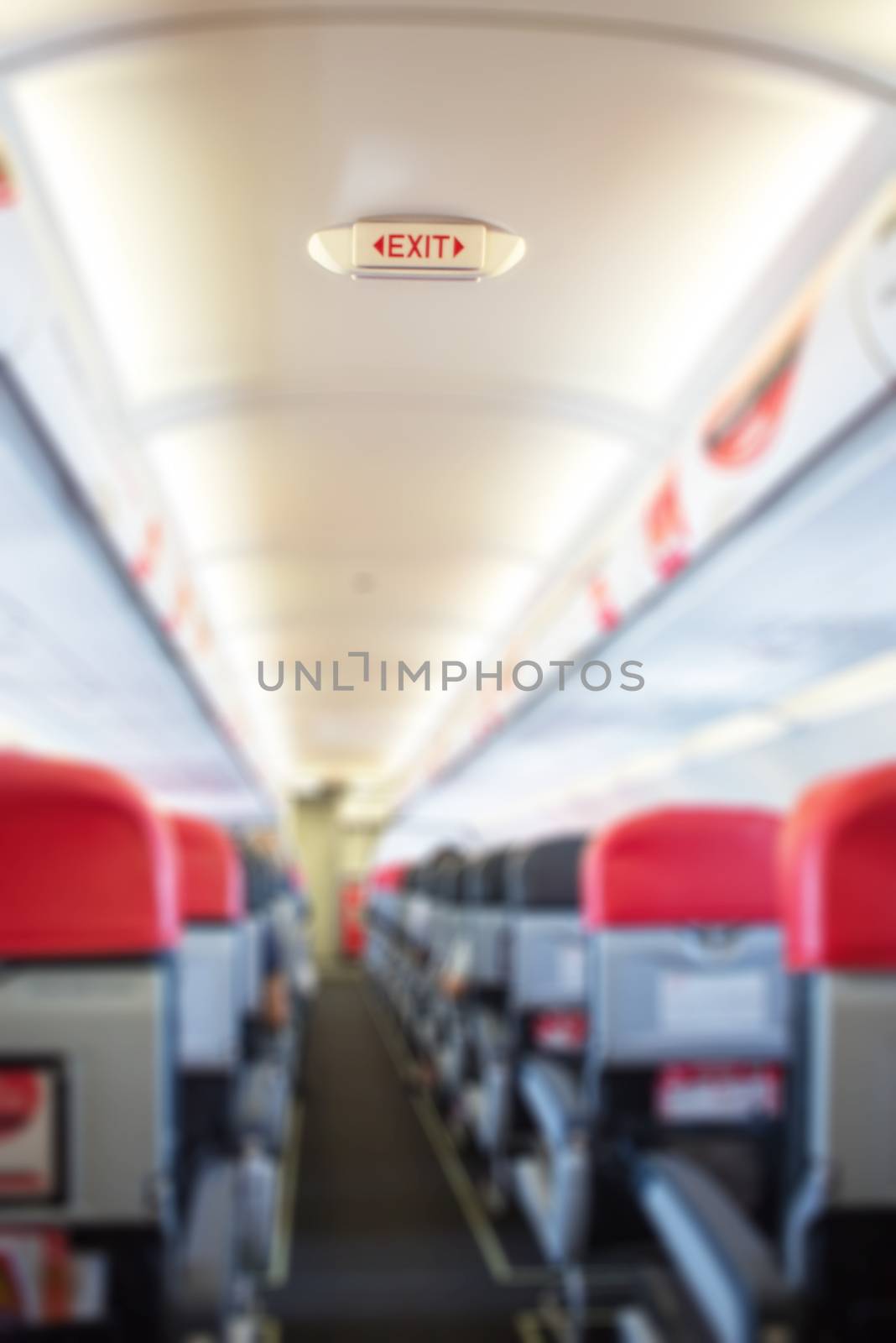 defocus interior of the passenger airplane by Yuri2012