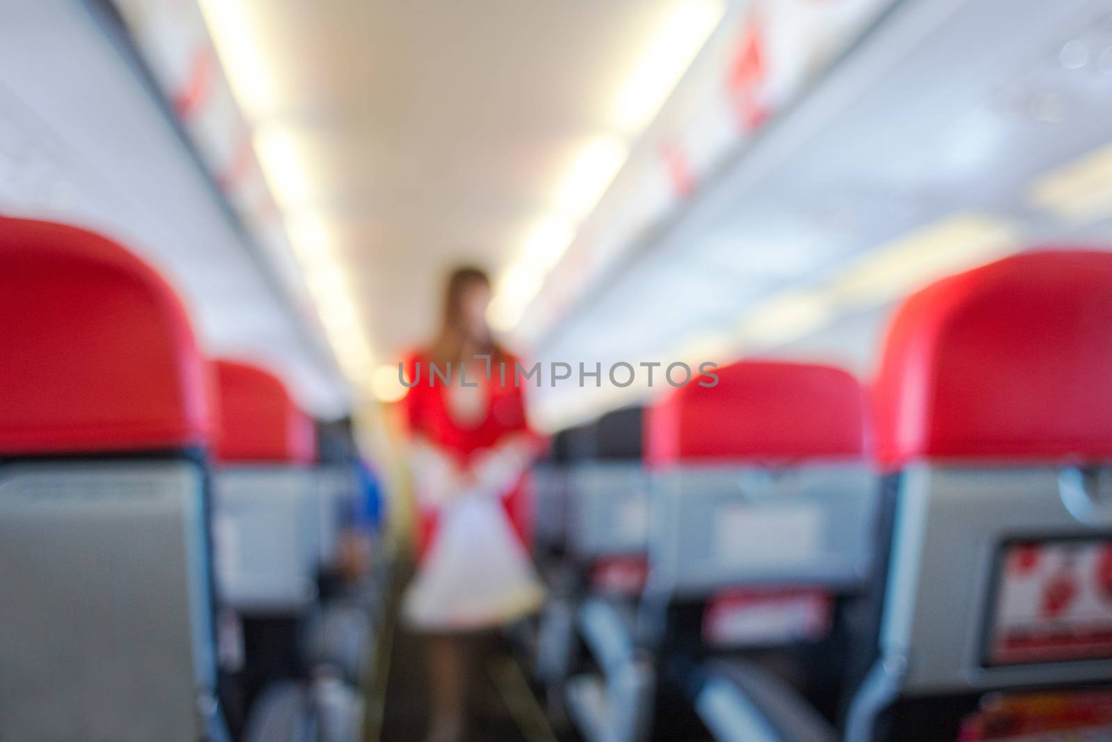 defocus interior of the passenger airplane by Yuri2012