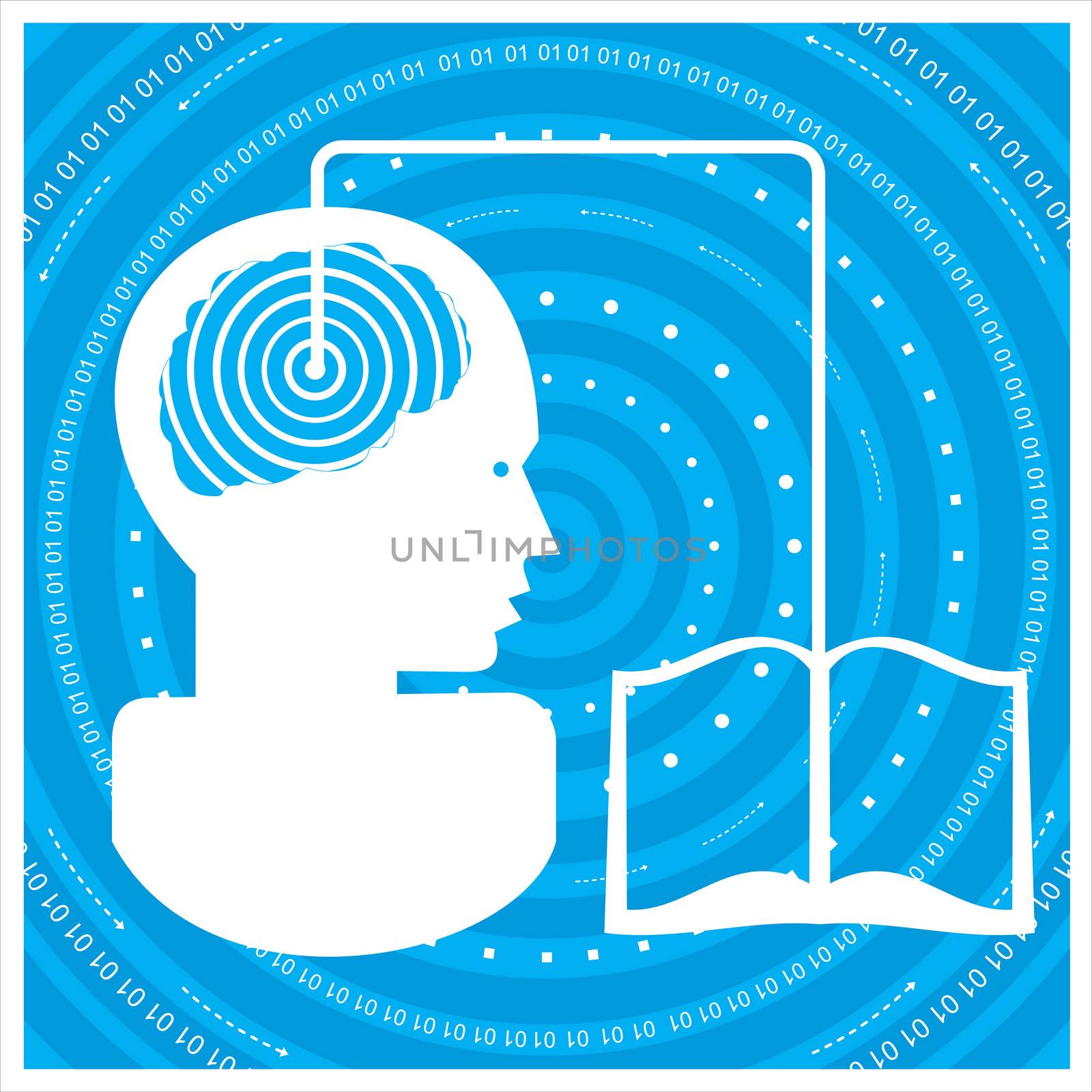 global communications silhouette of a man's head with a network. Concept of communication