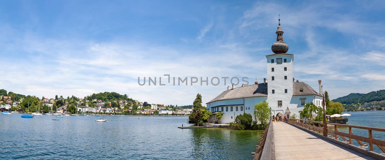 Schloss Ort panorama, castle in Gmunden, Austria, Europe