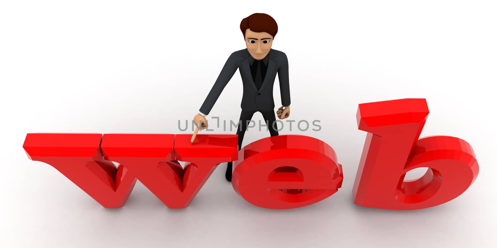 3d man with web text concept by touchmenithin@gmail.com