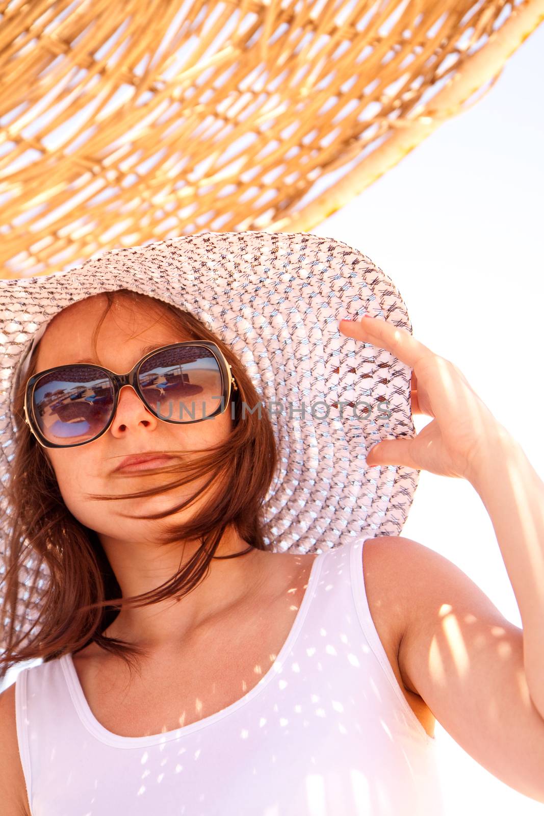 Girl in a hat in summer by Gbuglok