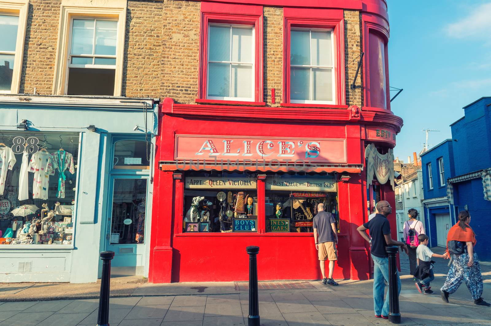 LONDON - JUNE 14, 2015: Buildings of Portobello Road in Notting Hill. London is visited by 50 million people annually.