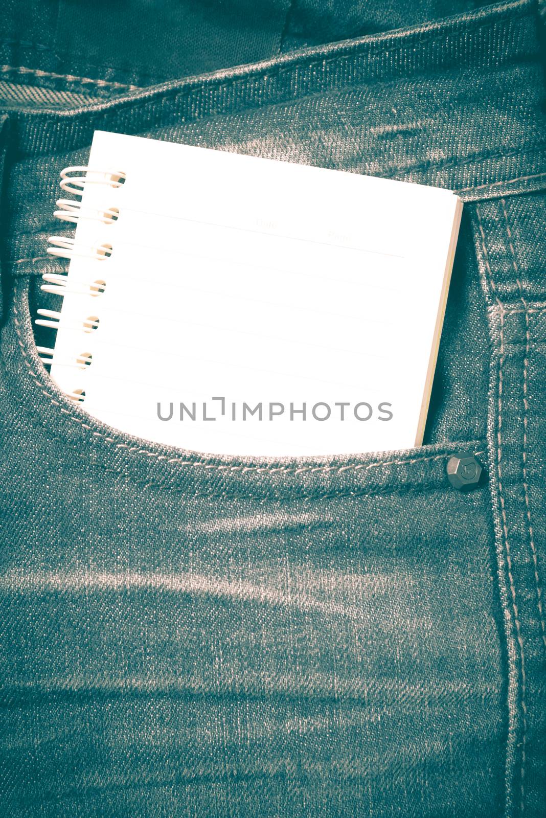 notebook paper in jean pocket retro vintage style by ammza12