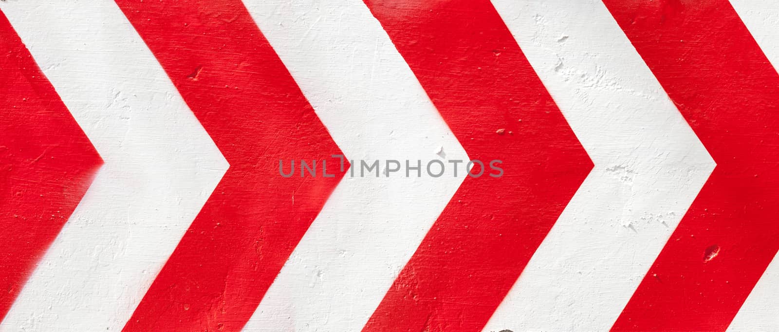 Red and white grunge warning stripes background by nopparats