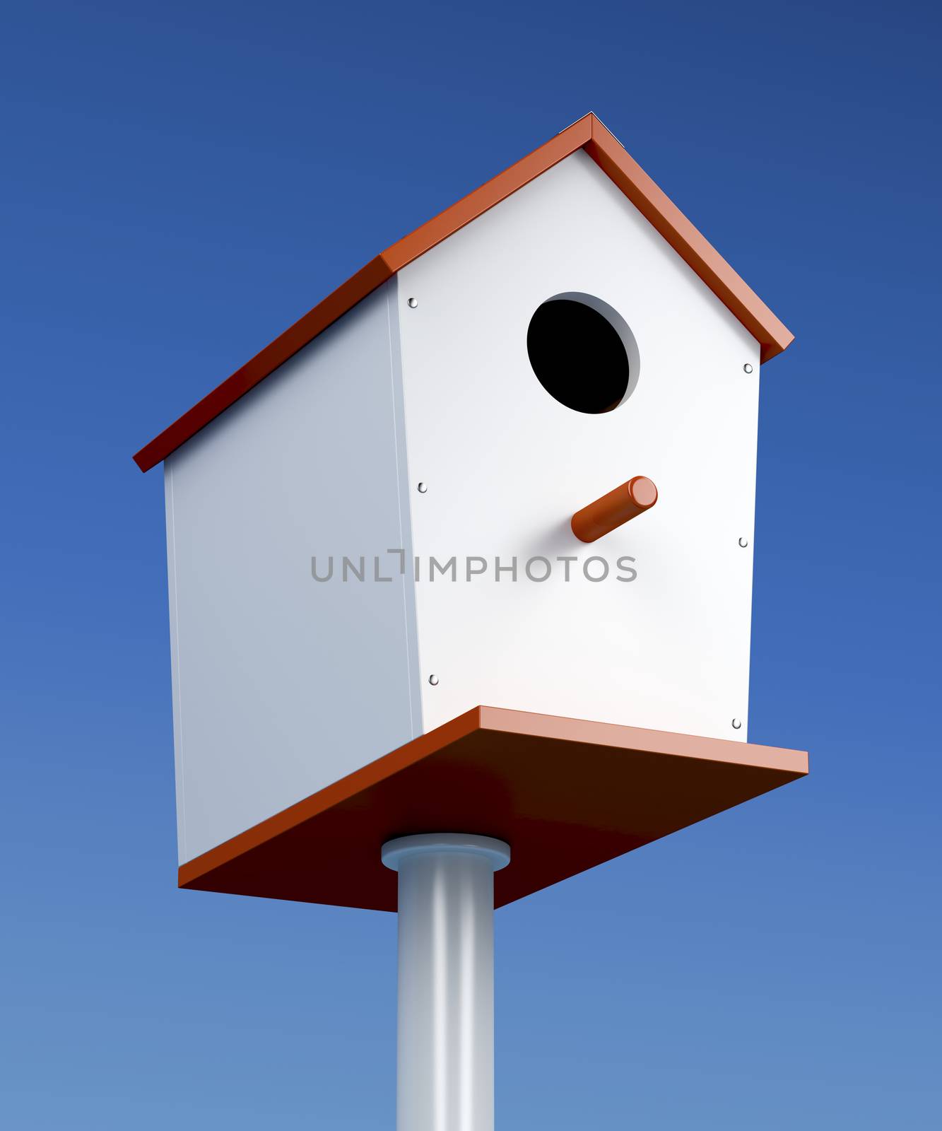 Nest box and blue sky