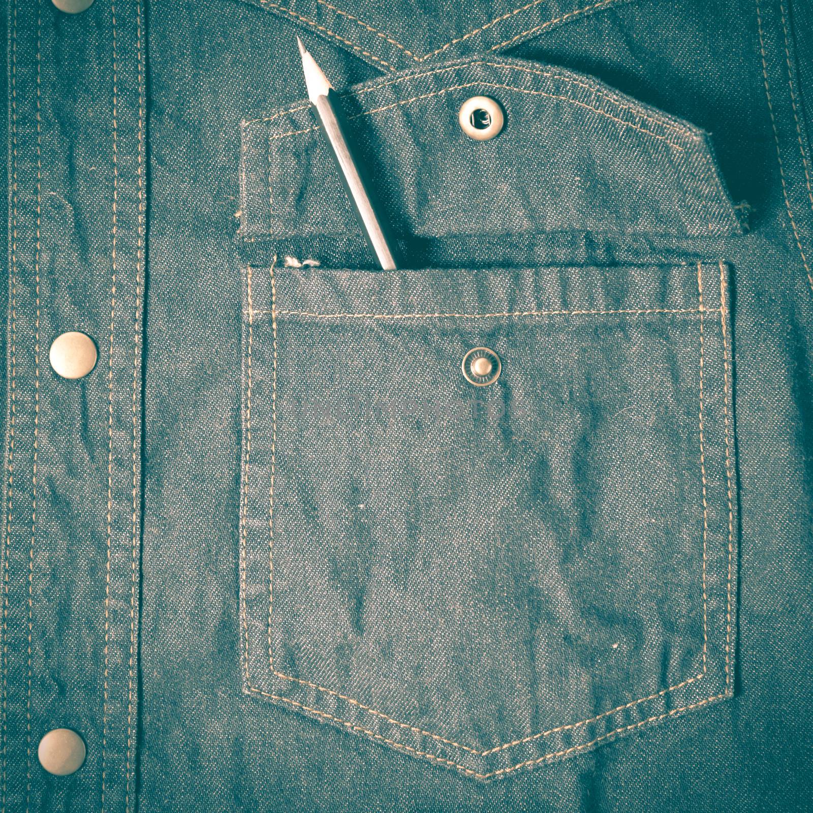 pencil in jean pocket retro vintage style