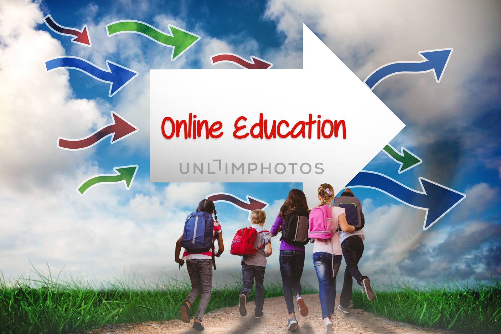 Online education against road leading out to the horizon by Wavebreakmedia