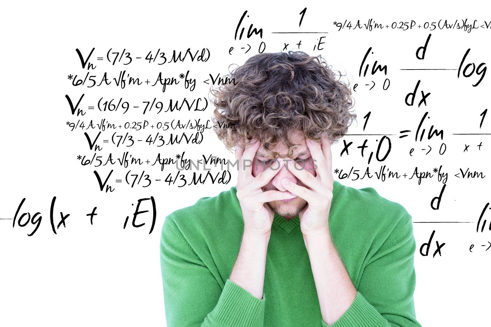 Composite image of anxious casual man looking at camera  by Wavebreakmedia