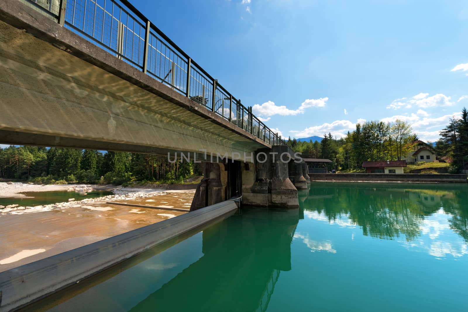 Ancient dam on the Gail river in Arnoldstein - Carinthia Austria