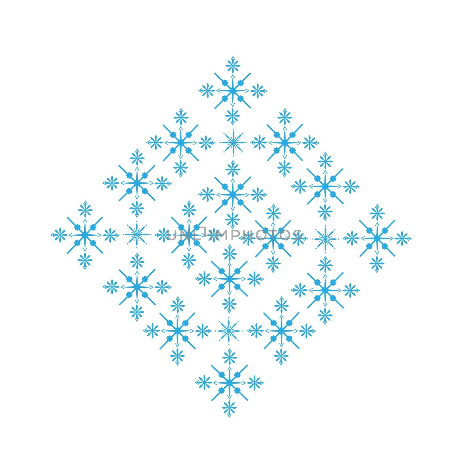 Delicate digital blue snowflake design by Wavebreakmedia